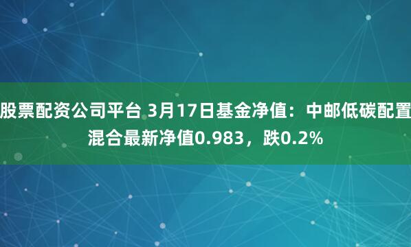 股票配资公司平台 3月17日基金净值：中邮低碳配置混合最新净值0.983，跌0.2%